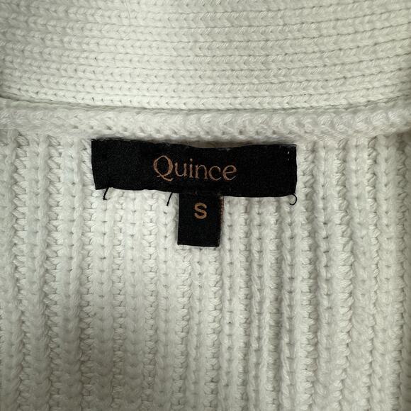 Quince 100% Organic Cotton Oversized Boyfriend Cardigan Womens Size S White - Picture 3 of 8